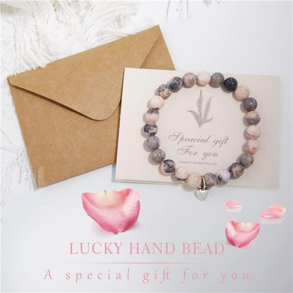 Natural stone healing bracelet for women get well soon gift inspirational jewelr - Picture 3 of 7